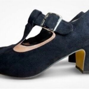 Classic Black  Heels with T-Strap